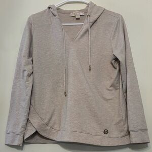 Michael Kors Women's Tan V-Neck Hoodie Size Medium